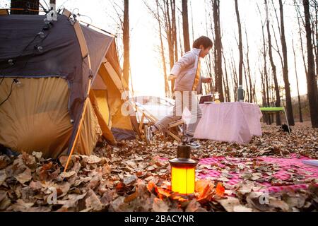 Terrain de camping en plein air Banque D'Images