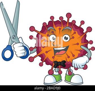 Style design mascotte Cool Barber COVID19 Syndrome Illustration de Vecteur