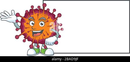 Syndrome de la VID19 avec style de dessin animé de mascotte Illustration de Vecteur