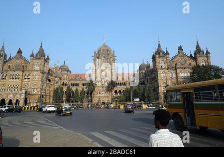 Gare de Victoria (terminal de Chatrapati Shivaji) à Mumbai, en Inde Banque D'Images