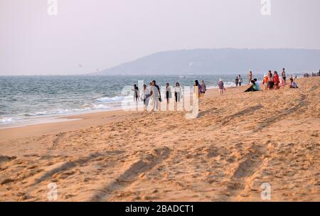 Plage de Candolim, Nord de Goa, Inde Banque D'Images