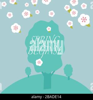 Arbre fleuri. Texture florale printanière. Illustration vectorielle botanique dessinée à la main. Branches de cerisier blanc Illustration de Vecteur