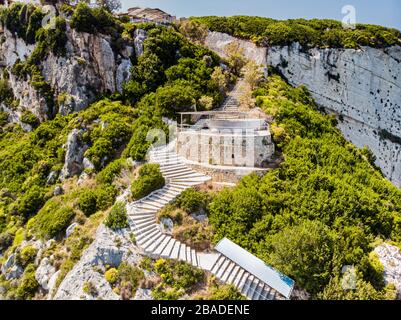 Vue aérienne sur la plage de Navagio à Zakynthos, Grèce Banque D'Images