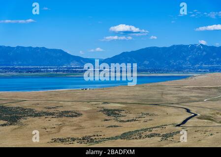 Magnifique paysage sur Antelope Island State Park, Utah Banque D'Images