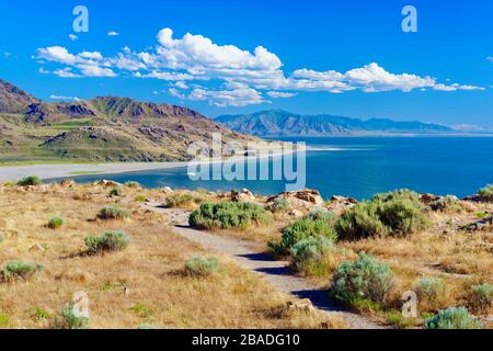 Magnifique paysage sur Antelope Island State Park, Utah Banque D'Images