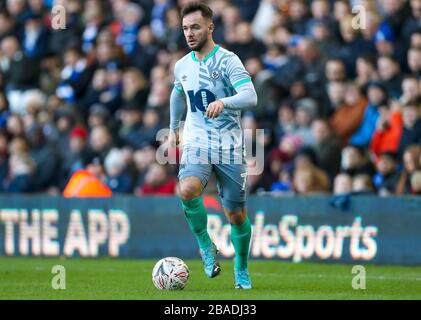 Adam Armstrong de Blackburn Rovers lors du troisième match de la FA Cup au stade du Trophée St Andrew's billion Banque D'Images