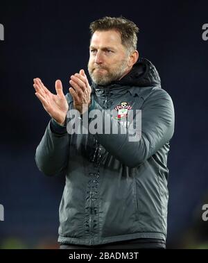 Ralph Hasenhuttl, directeur de Southampton, célèbre leur victoire après le coup d'alerte final Banque D'Images