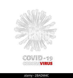 Covid-19 est la pandémie mondiale de grippe. Illustration de Vecteur