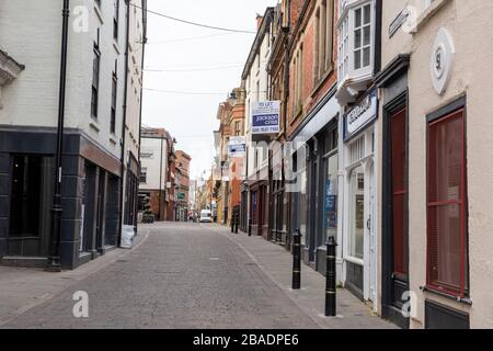 Vider Bridgesmith Gate un samedi après-midi pendant la pandémie de COVID 19 de Coronavirus, mars 2020, Notinghamshire Angleterre Royaume-Uni Banque D'Images