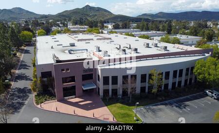 Vue aérienne générale de la Mamba Sports Academy, jeudi 26 mars 2020, à Thousand Oaks, en Californie Kobe Bryant et fille Gianna Bryant, se dirigeaient vers le complexe sportif lorsque dimanche 26 janvier 2020, ils faisaient partie des personnes tuées dans un hélicoptère lors d'un hélicoptère Sikorsky S-76 B, Piloté par Ara Zobayan, s'est écrasé à environ 30 miles au nord-ouest du centre-ville de Los Angeles, en route de l'aéroport John Wayne à l'aéroport de Camarillo. (Photo par IOS/Espa-Images) Banque D'Images