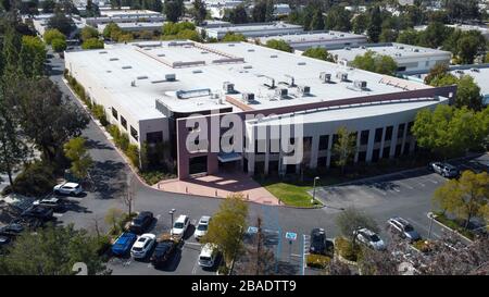 Vue aérienne générale de la Mamba Sports Academy, jeudi 26 mars 2020, à Thousand Oaks, en Californie Kobe Bryant et fille Gianna Bryant, se dirigeaient vers le complexe sportif lorsque dimanche 26 janvier 2020, ils faisaient partie des personnes tuées dans un hélicoptère lors d'un hélicoptère Sikorsky S-76 B, Piloté par Ara Zobayan, s'est écrasé à environ 30 miles au nord-ouest du centre-ville de Los Angeles, en route de l'aéroport John Wayne à l'aéroport de Camarillo. (Photo par IOS/Espa-Images) Banque D'Images