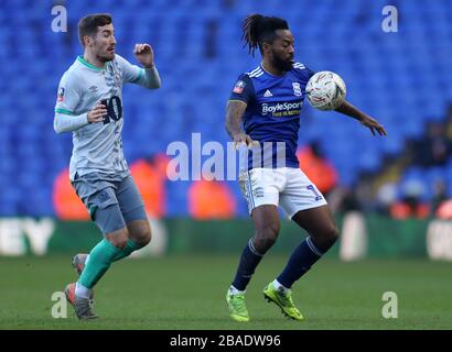 Joe Rothwell, Jacques Maghoma et Blackburn Rovers de Birmingham City, lors du troisième match de la coupe FA au stade du Trophée St Andrew's billion Banque D'Images