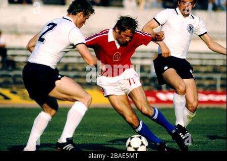 Zdenek Nehoda, Tchécoslovaquie (centre), contre l'Allemagne de l'Ouest Banque D'Images