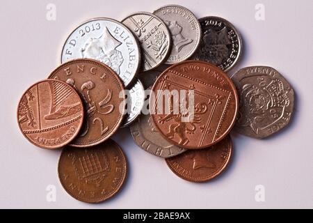 Pièces de monnaie britanniques Banque D'Images