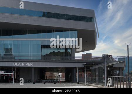 Aarhus, Danemark - 24 mars 2020: Urban mediaspace appelé aussi Dokk1 est une maison multimédia avec la plus grande bibliothèque publique de scandinavie et de bord de mer ar Banque D'Images