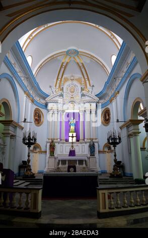 Cathédrale catholique de la plus Sainte Rosaire, communément connue sous le nom d'Église portugaise, Kolkata, Bengale occidental, Inde Banque D'Images