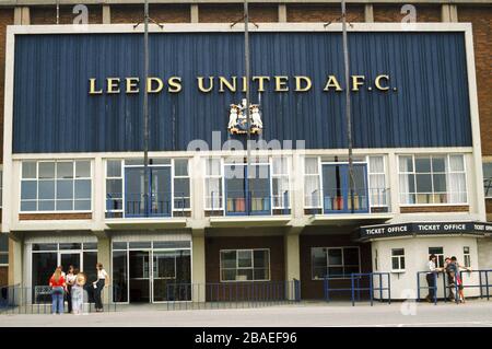 L'entrée principale d'Elland Road, maison de Leeds United Banque D'Images