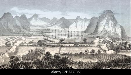 La bataille de Cerro del Borrego le 13 juin 1862, Orizaba, Veracruz, Mexique, deuxième intervention française au Mexique Banque D'Images