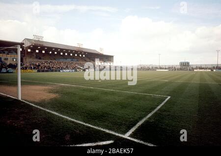 Vue générale sur Brunton Park, où se trouve le Carlisle United Football Club. Banque D'Images