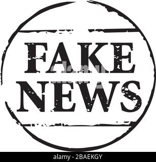 Timbre noir grunge et FAUSSES NOUVELLES. Illustration vectorielle. Illustration de Vecteur