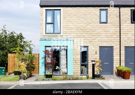 Logement social à Gilling West, Yorkshire du Nord, Royaume-Uni. 20/7/2018. Photo: Stuart Boulton. Banque D'Images