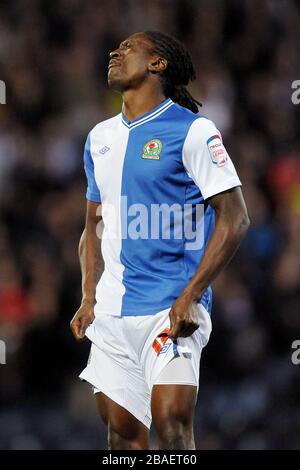 Dickson Etuhu de Blackburn Rovers montre sa frustration Banque D'Images