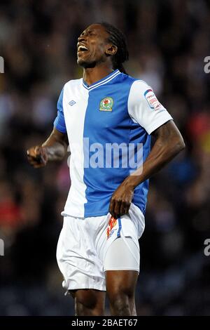 Dickson Etuhu de Blackburn Rovers montre sa frustration Banque D'Images