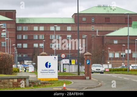 Glasgow, Royaume-Uni. 27 mars 2020. Vue générale de l'hôpital national du Jubilé d'or à Clydebank, crédit : Colin Poultney/Alay Live News Banque D'Images