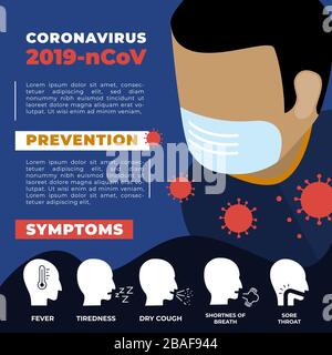 infographies du modèle d'éducation corona virus flyer Illustration de Vecteur