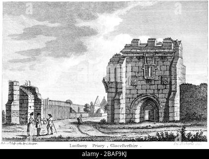 Gravure du Prieuré de Lanthony 1784 (Prieuré de Llanthony Secunda) Glocestershire (Gloucestershire) numérisé en haute résolution à partir d'un livre publié vers 1786. Banque D'Images