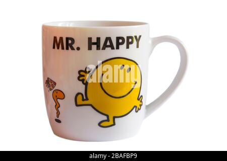 M. Happy mug M. hommes isolés sur fond blanc Banque D'Images