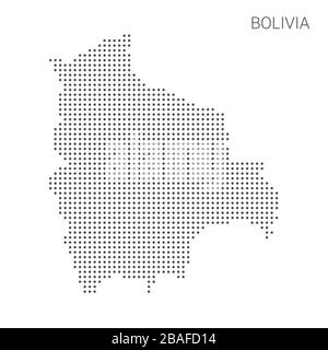 Carte bolivienne parsemée de vecteur de fond blanc isolé. Illustration de la conception technologique ou des infographies. Isolé sur fond blanc. Trajet vecto Illustration de Vecteur