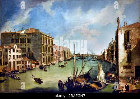 Le Grand Canal de Venise, San Vio ca. Canaletto 1723-24 . Venise Italie italien 1697-1768 Banque D'Images