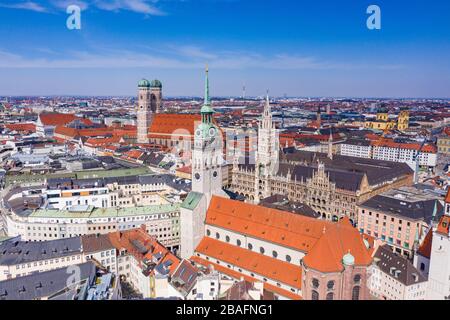 Antenne du centre-ville de Munich, Allemagne Banque D'Images