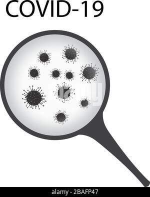 Infection virale sous une loupe Illustration de Vecteur