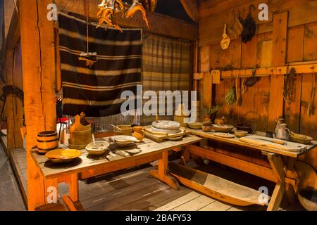 Des expositions montrant la vie des Vikings dans le Musée Viking de Borg sur l'île de Vestvagoy, la deuxième grande île de l'archipel des Lofoten, Nordlan Banque D'Images