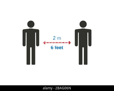 Garder la distance, coronavirus. Illustration vectorielle, conception plate. Illustration de Vecteur