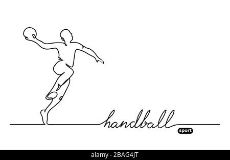 Joueur de handball. Bannière minimaliste vectorielle. Illustration de Vecteur