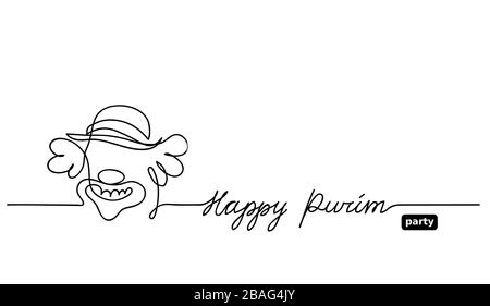 Joyeux purim. Croquis noir et blanc simple, gribouille. Illustration de Vecteur