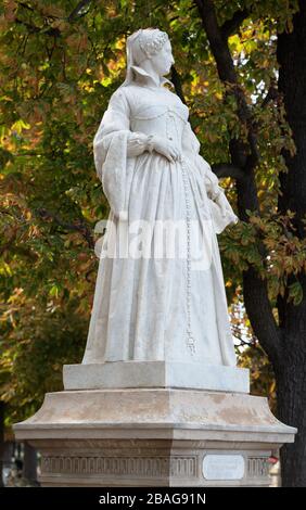 Statue de Jeanne d'Albret, reine de Navarre, dans le jardin du Luxembourg, Paris, France Banque D'Images