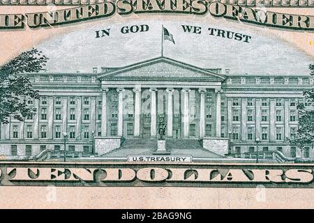 Gros plan macro détail des billets de banque en dollars américains, détail photo des dollars américains. Concept monétaire mondial, inflation et concept économique Banque D'Images