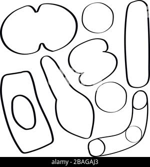Ensemble simple de vecteurs associés aux bactéries pour votre conception. Illustration de Vecteur