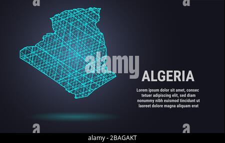 Vecteur carte poly basse de l'Algérie Illustration de Vecteur