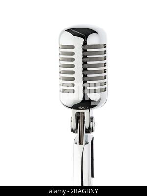 Ein verchromantes Mikrofon für Reden, Ansprachen, Karaoke und Musik, Banque D'Images