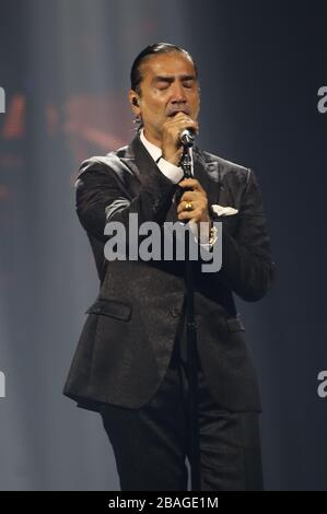 El cantante mexicano Alejandro Fernadez , durante su concierto en el MGM de las Vegas Nevada. 14 septembre 2014. Le chanteur mexicain Alejandro Fernadez, Banque D'Images
