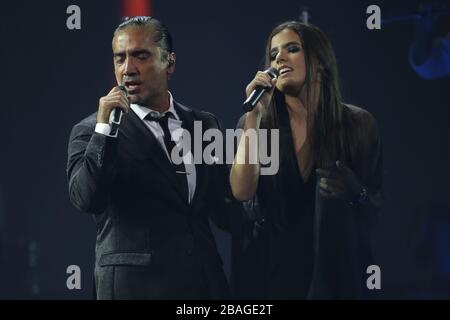 El cantante mexicano Alejandro Fernadez , durante su concierto en el MGM de las Vegas Nevada. 14 septembre 2014. Le chanteur mexicain Alejandro Fernadez, Banque D'Images