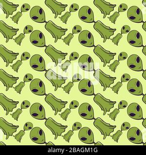 Motif vert extraterrestres, illustration, vecteur sur fond blanc Illustration de Vecteur
