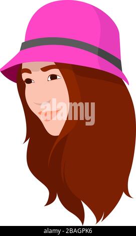 Femme chinoise avec chapeau, illustration, vecteur sur fond blanc Illustration de Vecteur