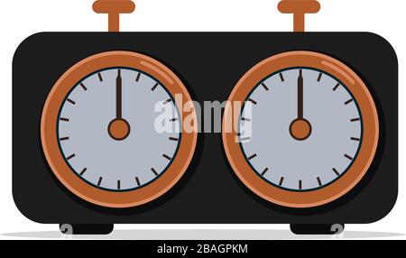 Horloge d'échecs, illustration, vecteur sur fond blanc Illustration de Vecteur