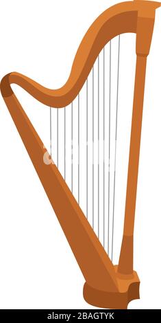 Instrument de harpe, illustration, vecteur sur fond blanc Illustration de Vecteur